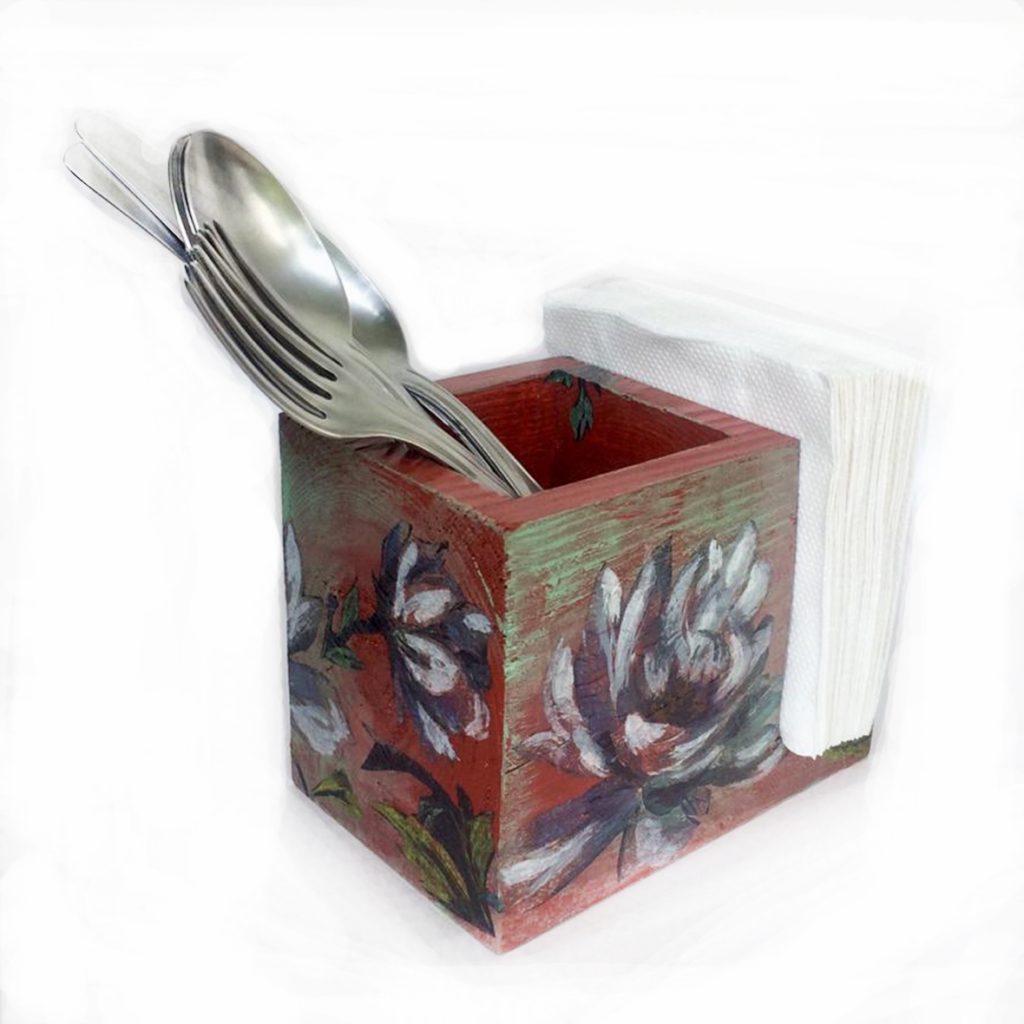 Blossoms Cutlery & Napkin Holder kibustore
